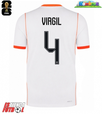 Países Bajos Virgil van Dijk #4 Segunda Equipación Mundial 2026 Manga Corta